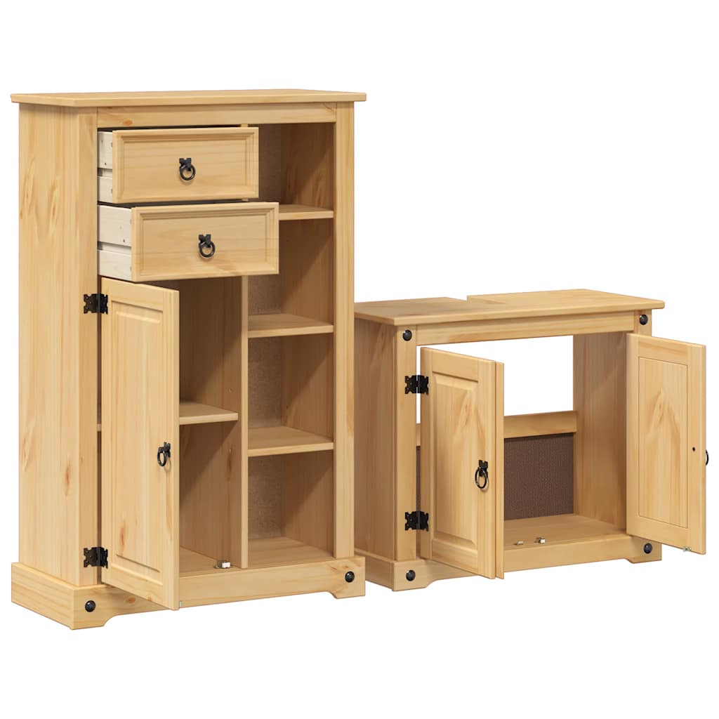 Ensemble de meubles salle de bain 2 pcs Corona bois pin massif