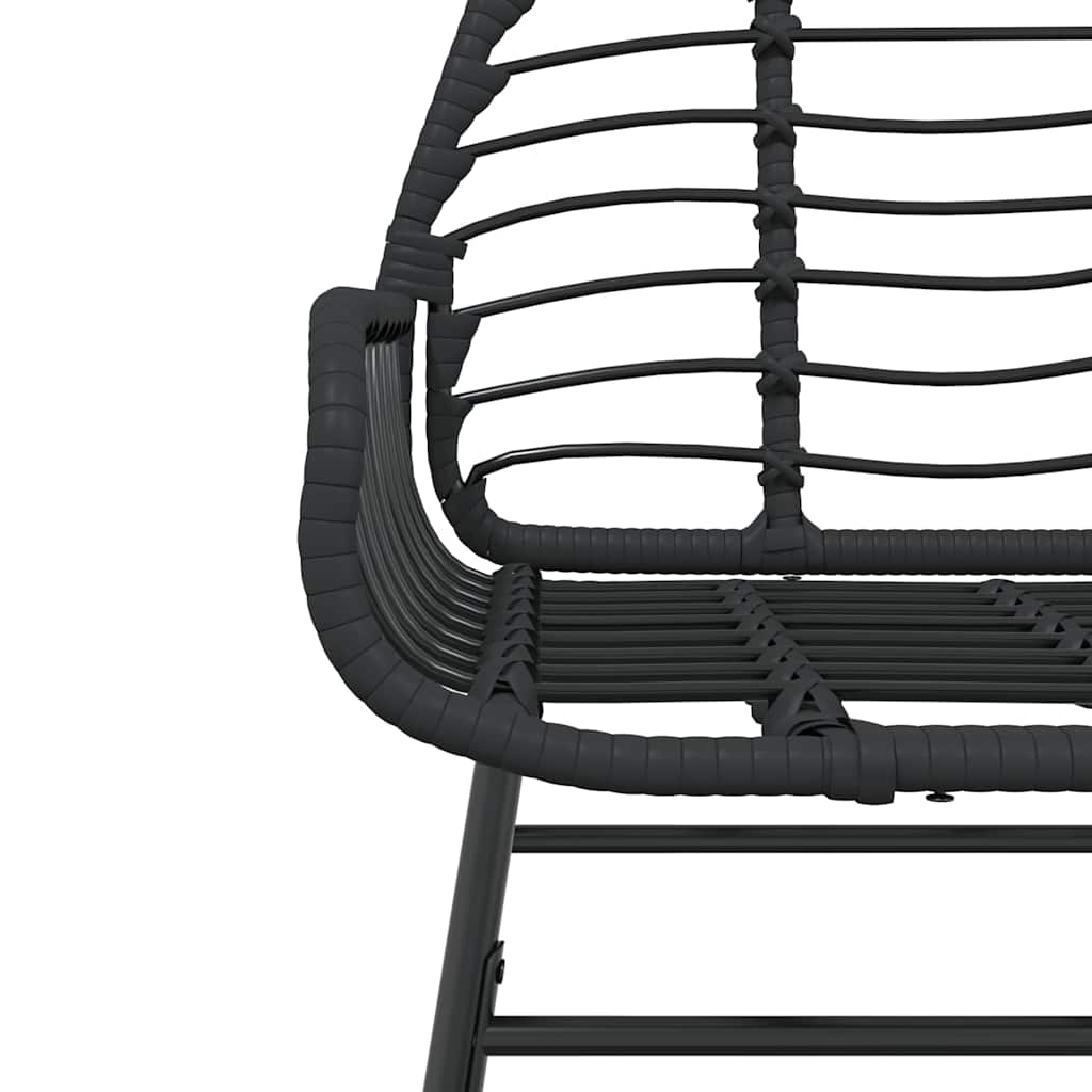 Ensemble à manger de jardin 3 pcs noir résine tressée verre