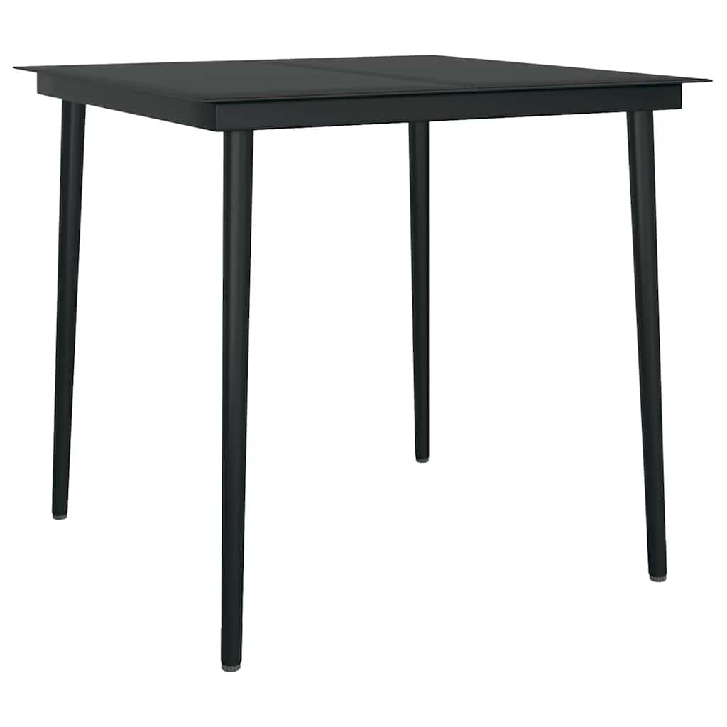 Ensemble à manger jardin 5pcs marron poly rotin verre