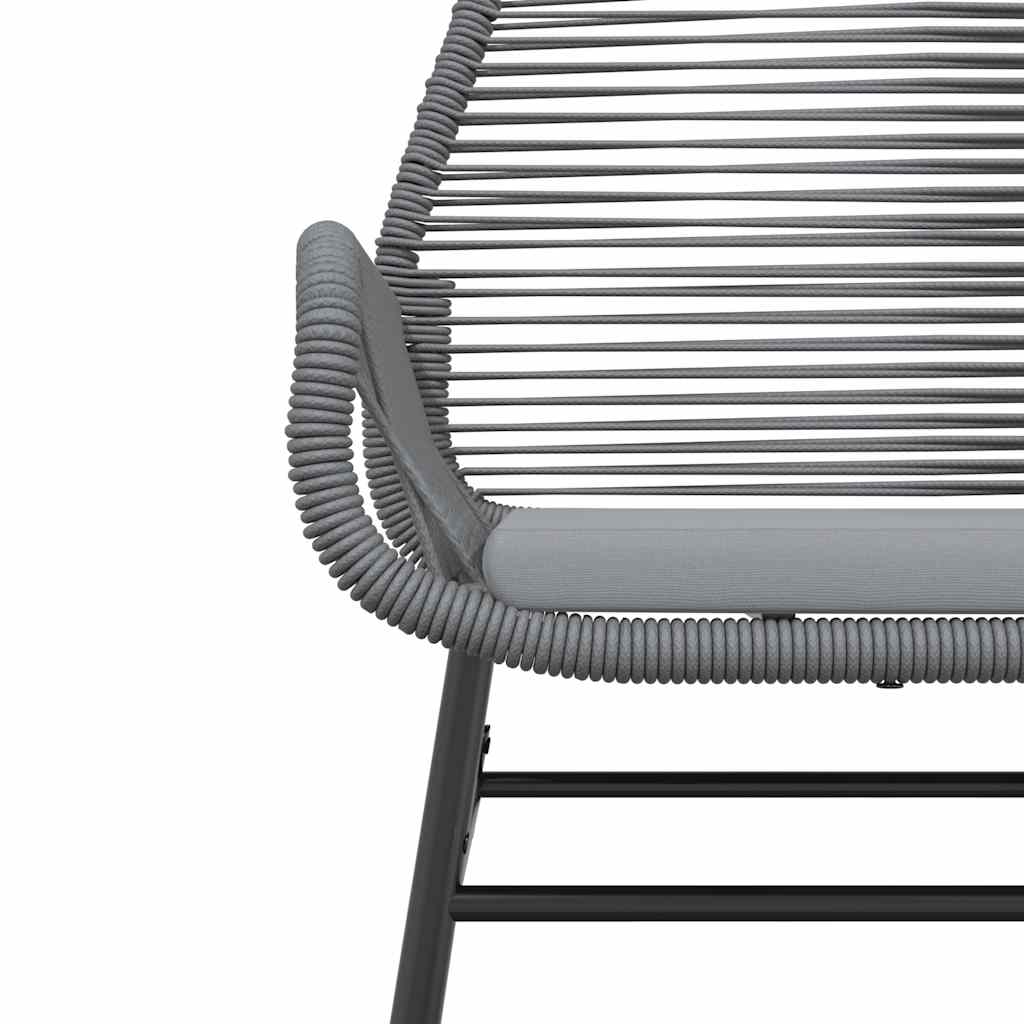 Ensemble à manger jardin coussins 3 pcs gris poly rotin verre