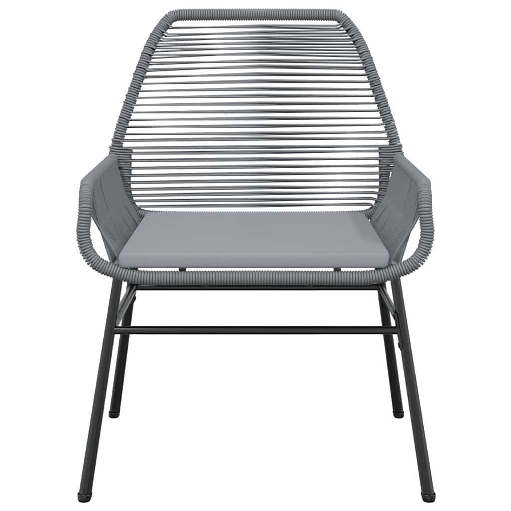 Ensemble à manger jardin coussins 5 pcs gris poly rotin verre