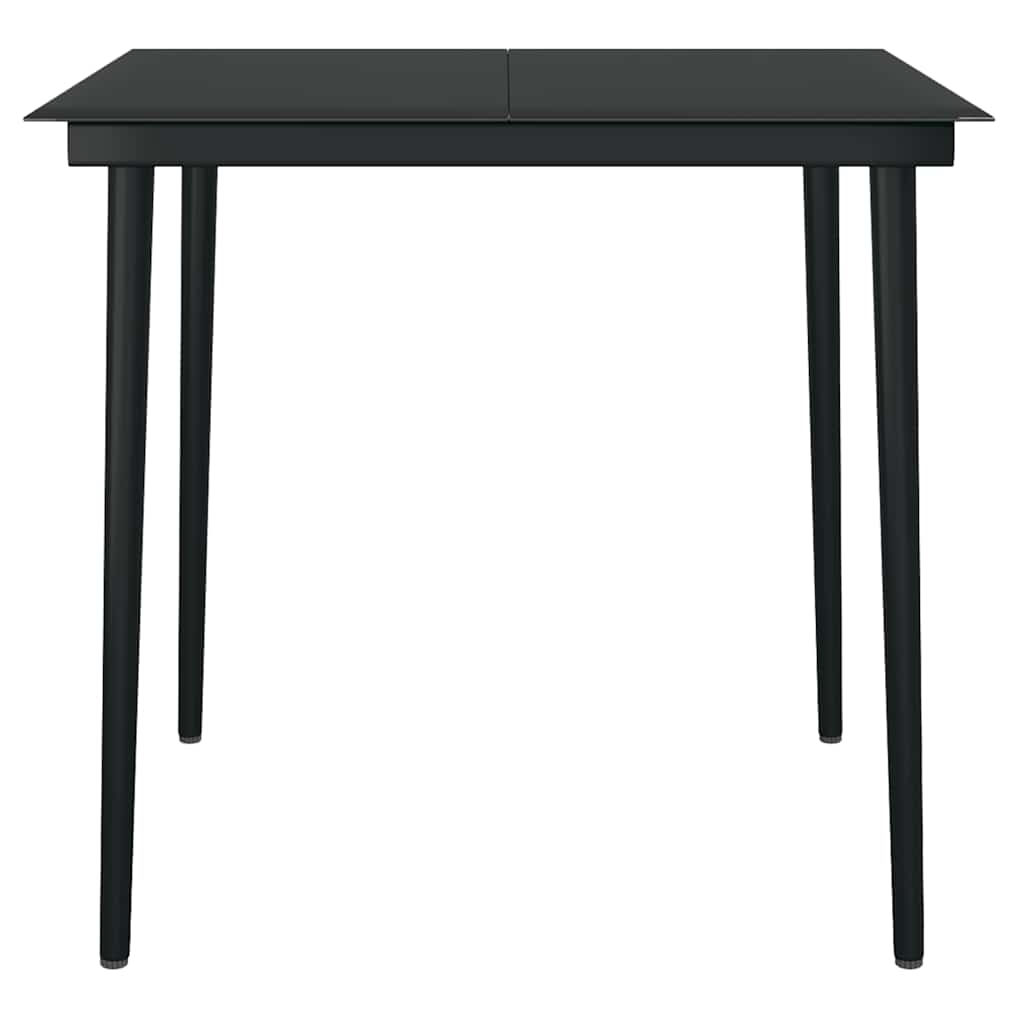 Ensemble à manger de jardin 3 pcs noir résine tressée verre