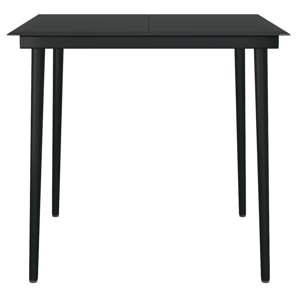 Ensemble à manger jardin 5pcs marron poly rotin verre
