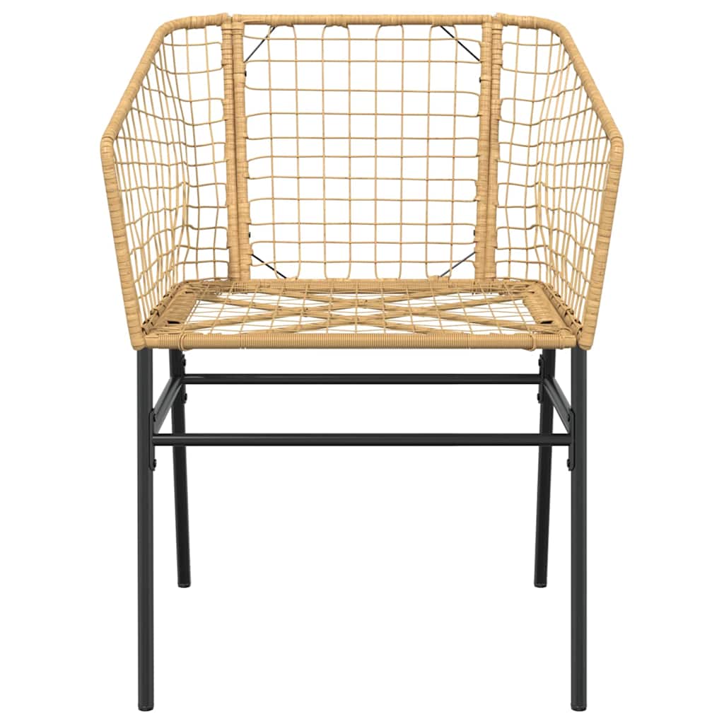 Ensemble à manger jardin 5pcs marron poly rotin verre