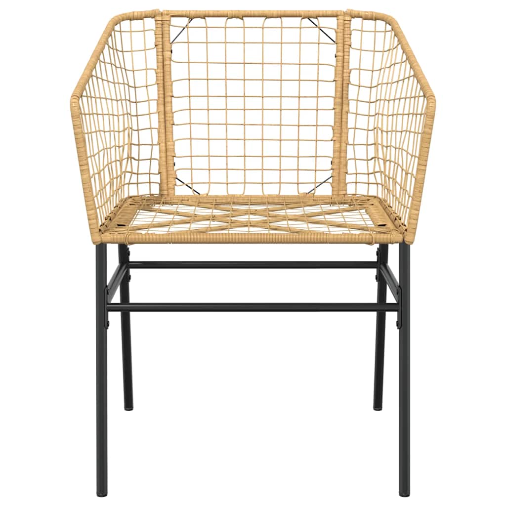Ensemble à manger jardin 5pcs marron poly rotin verre