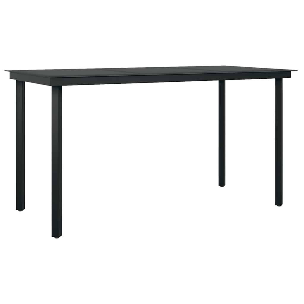 Ensemble à manger jardin 5pcs marron poly rotin verre