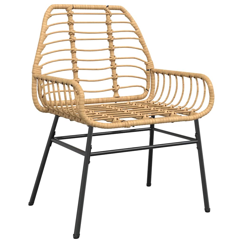 Ensemble à manger de jardin 9 pcs marron résine tressée verre