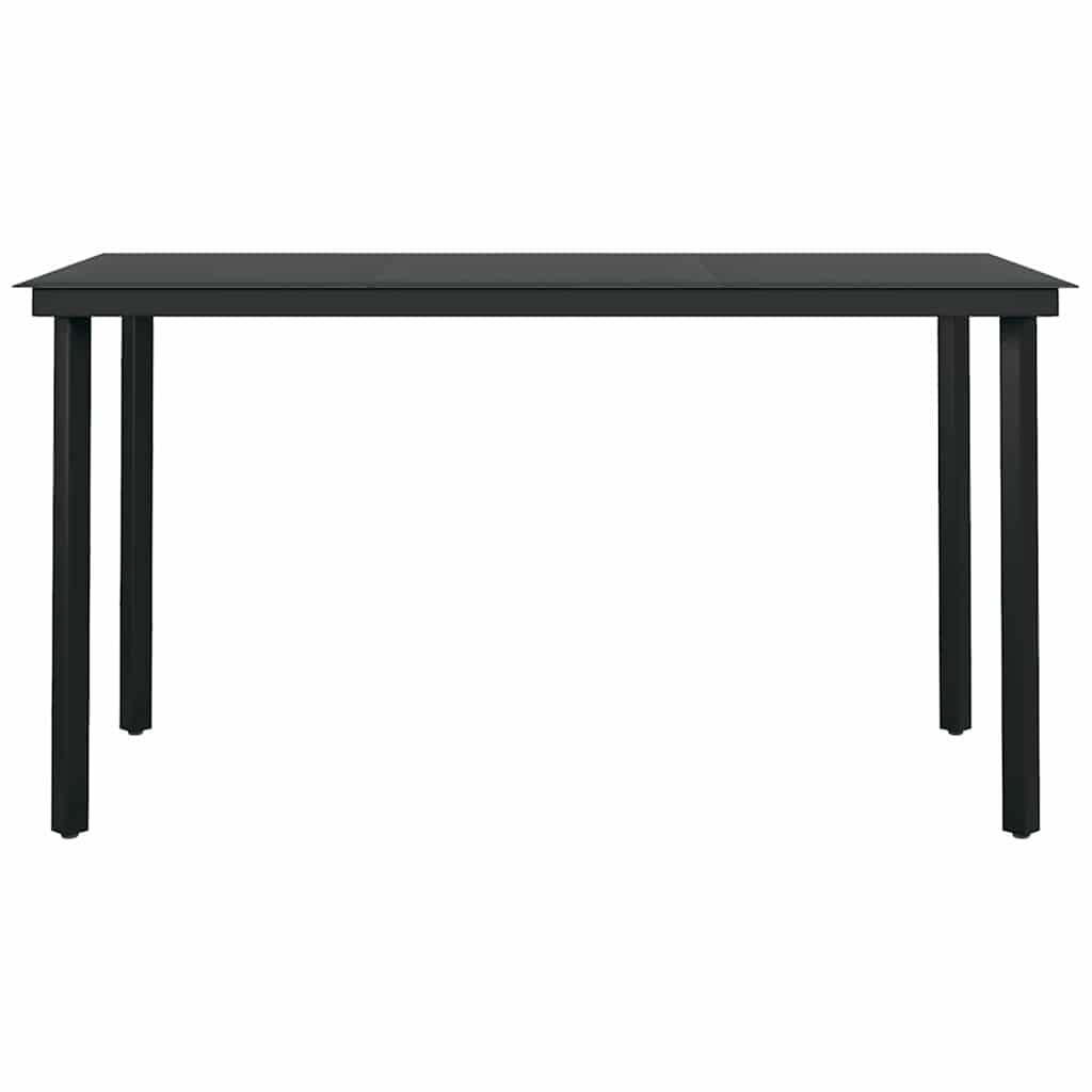 Ensemble à manger jardin coussins 5pcs marron poly rotin verre