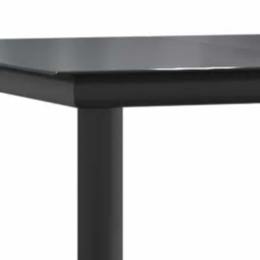 Ensemble à manger de jardin 7pcs noir poly rotin verre