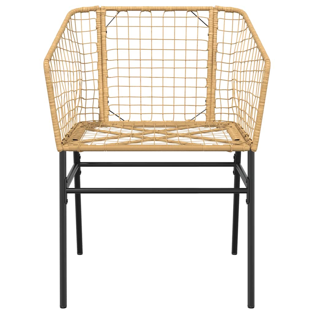 Ensemble à manger de jardin 3pcs marron résine tressée verre