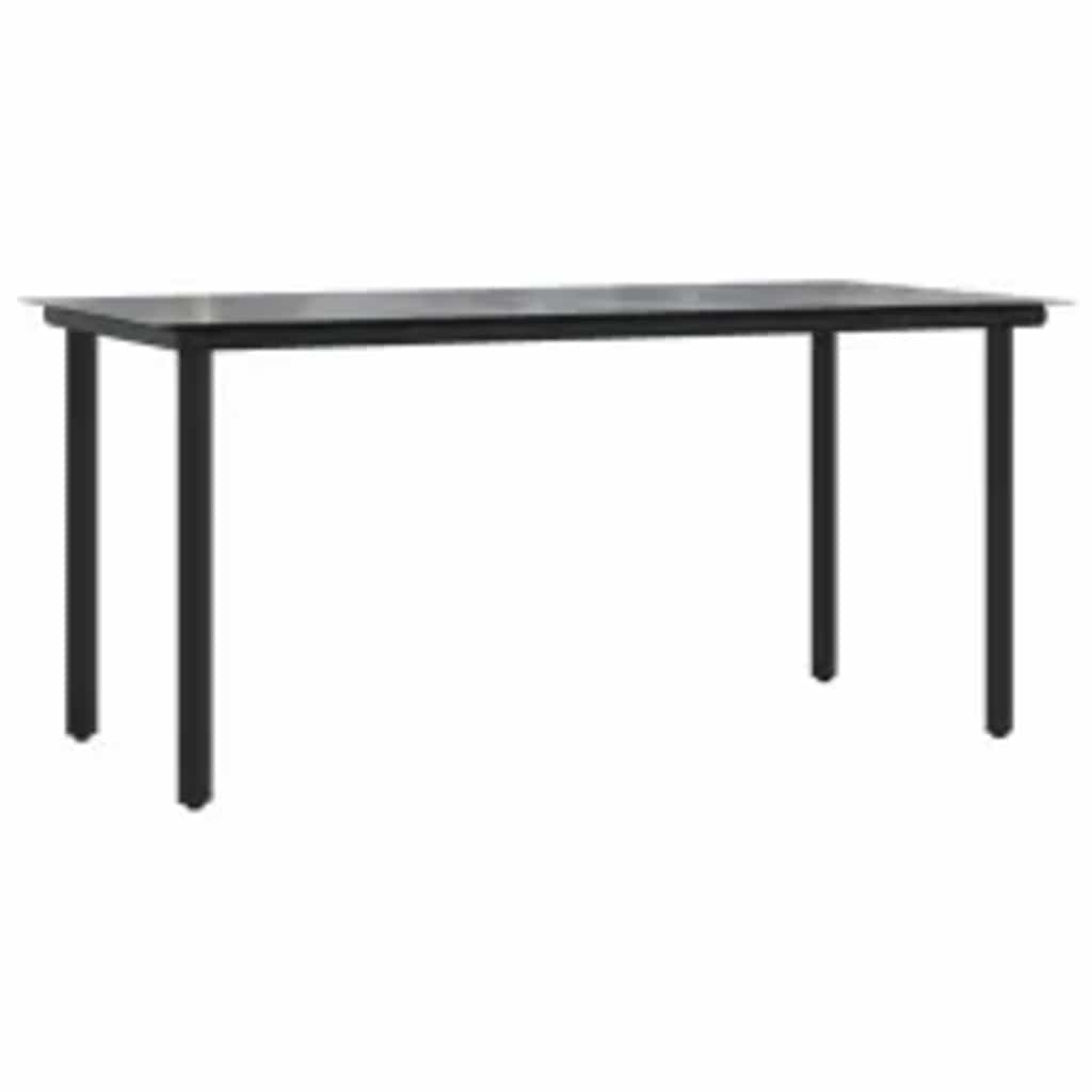 Ensemble à manger jardin coussins 5pcs marron poly rotin verre