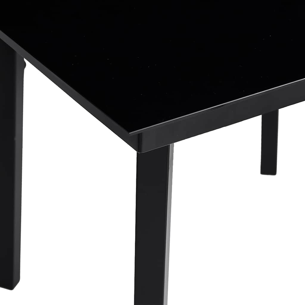 Ensemble à manger de jardin et coussins 3 pcs noir rotin verre