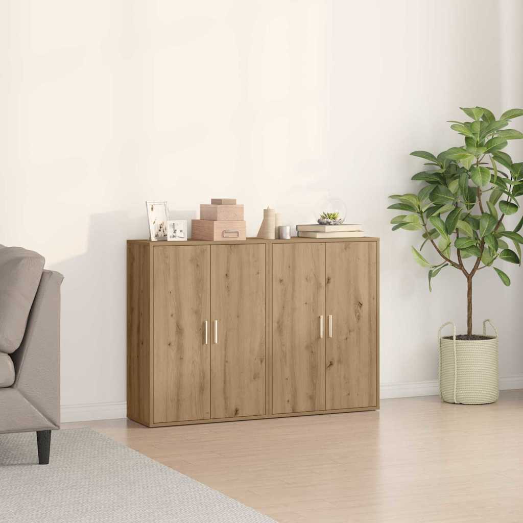 Buffet 2 pc Chêne artisanal 60 x 31 x 84 cm Bois d'ingénierie - XIOS