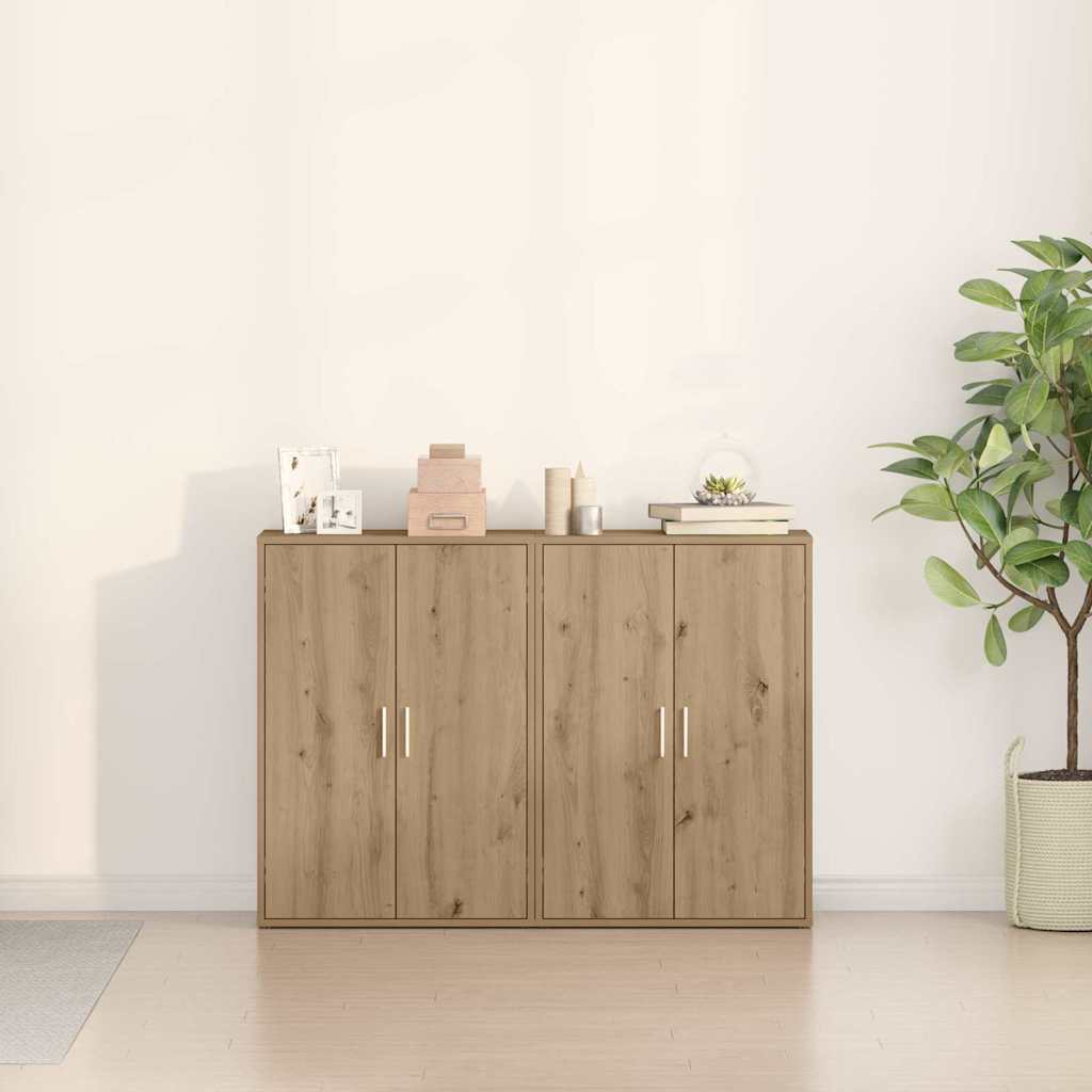Buffet 2 pc Chêne artisanal 60 x 31 x 84 cm Bois d'ingénierie - XIOS