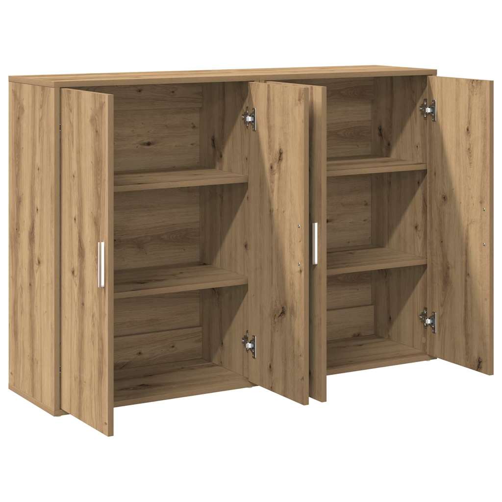 Buffet 2 pc Chêne artisanal 60 x 31 x 84 cm Bois d'ingénierie - XIOS