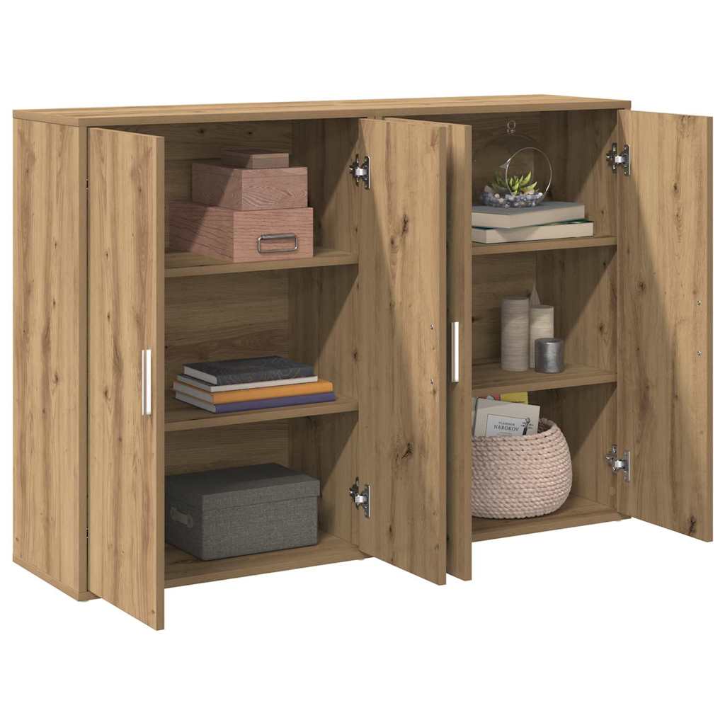 Buffet 2 pc Chêne artisanal 60 x 31 x 84 cm Bois d'ingénierie - XIOS