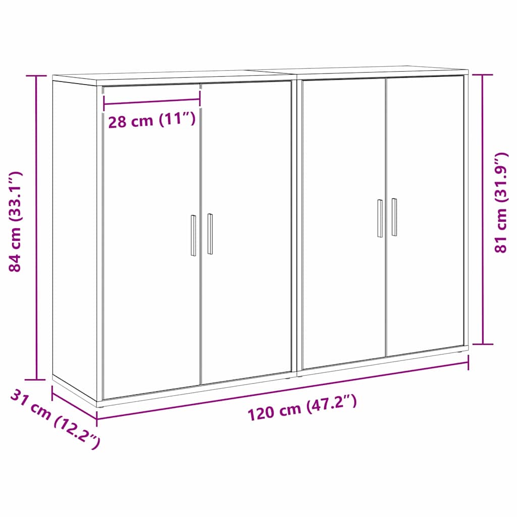 Buffet chêne artisanal 60 x 31 x 84 cm Bois d'ingénierie - XIOS