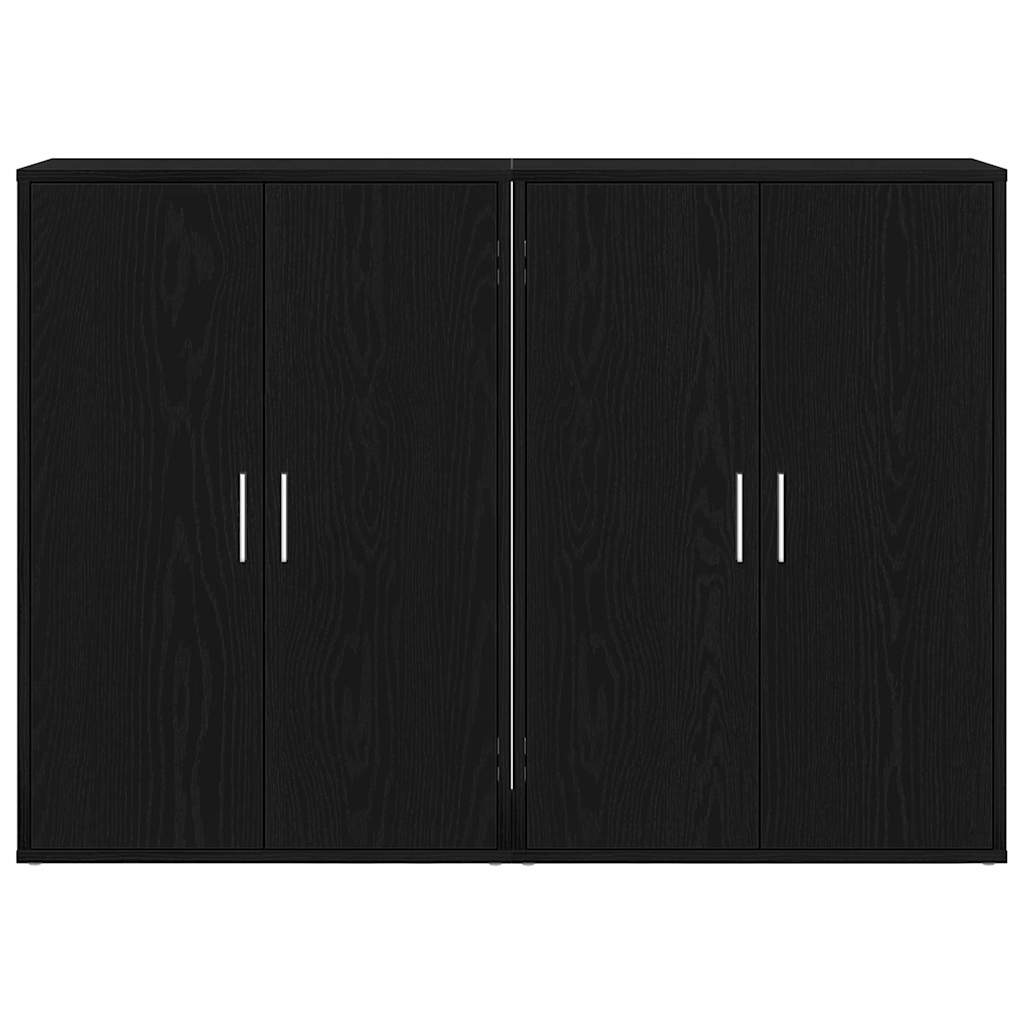 Buffet 2 pc Chêne noir 60 x 31 x 84 cm Bois d'ingénierie