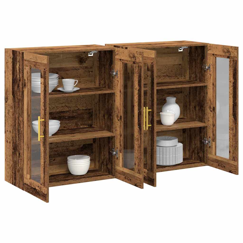 Cabinets muraux 2 pc Bois Ancien 69,5 x 34 x 90 cm