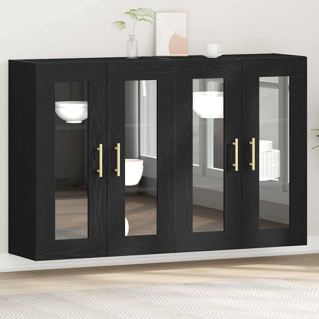 Cabinets muraux 2 pc Chêne noir 69,5 x 34 x 90 cm