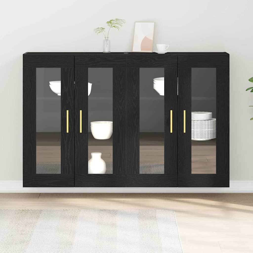 Cabinets muraux 2 pc Chêne noir 69,5 x 34 x 90 cm