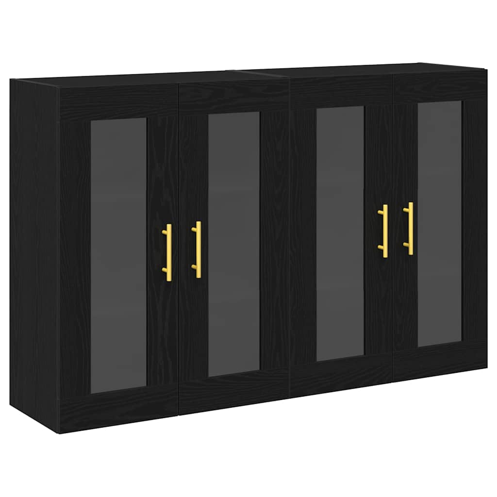Cabinets muraux 2 pc Chêne noir 69,5 x 34 x 90 cm