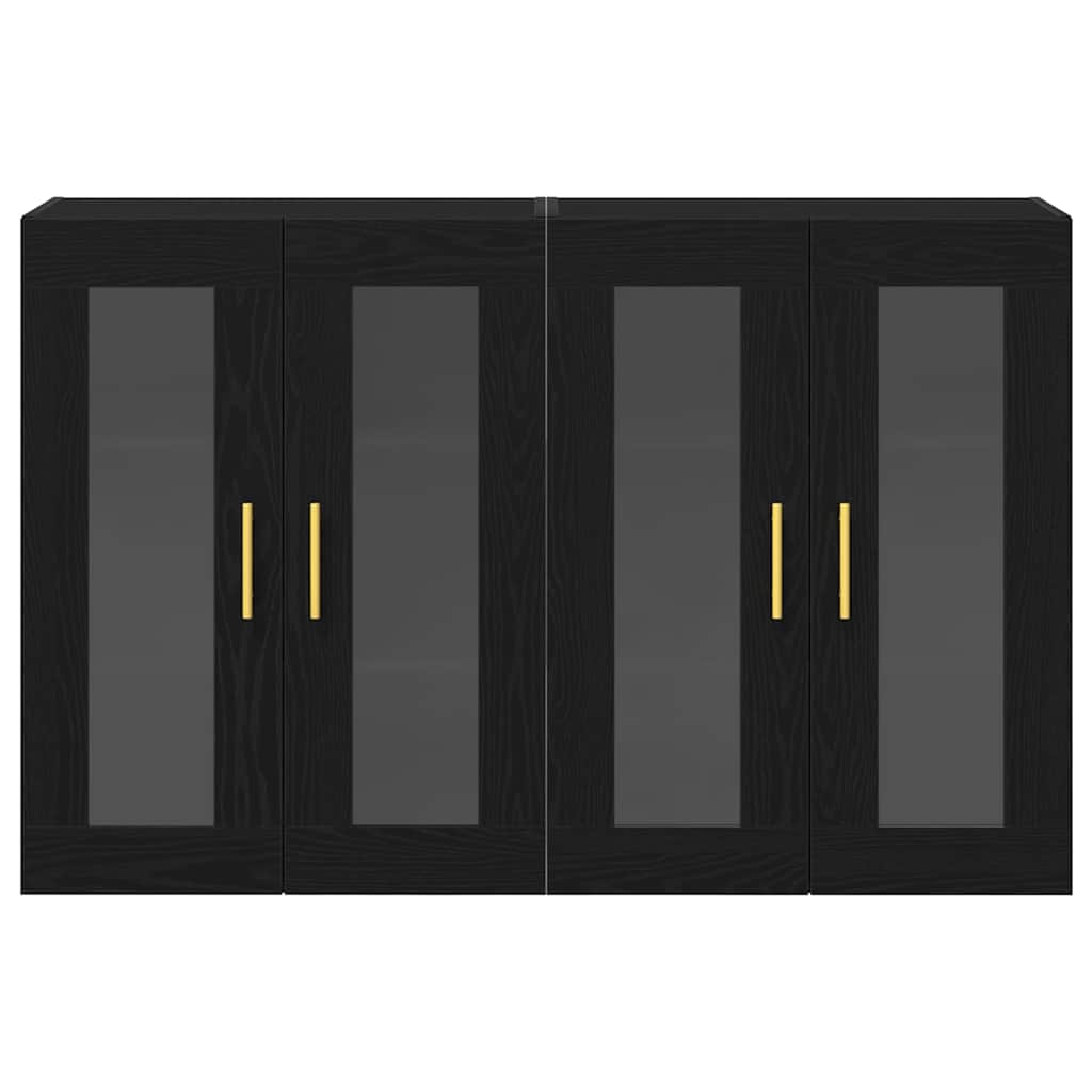 Cabinets muraux 2 pc Chêne noir 69,5 x 34 x 90 cm