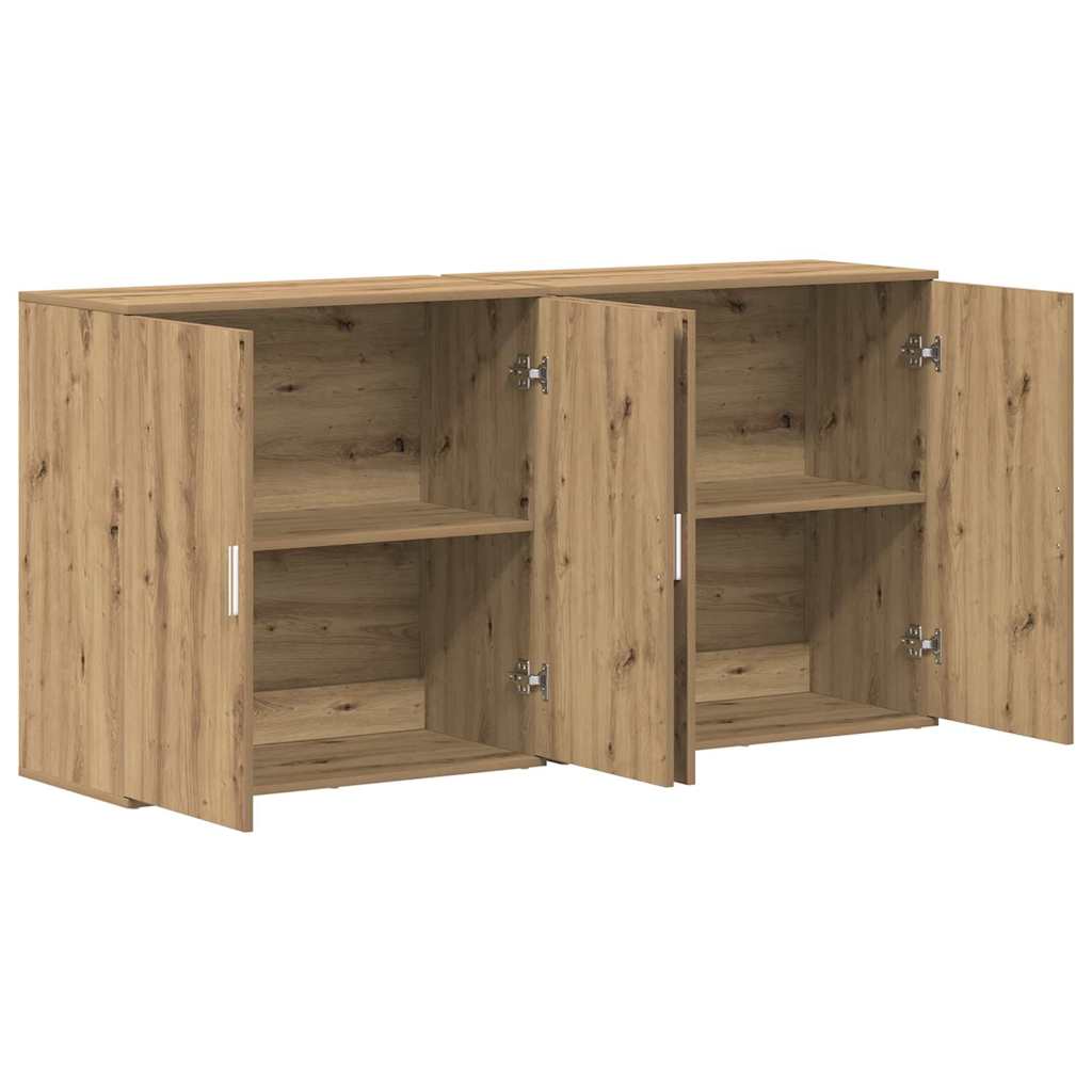 Buffets 2 pcs chêne artisanal 79 x 38 x 80 cm Bois d'ingénierie - XIOS