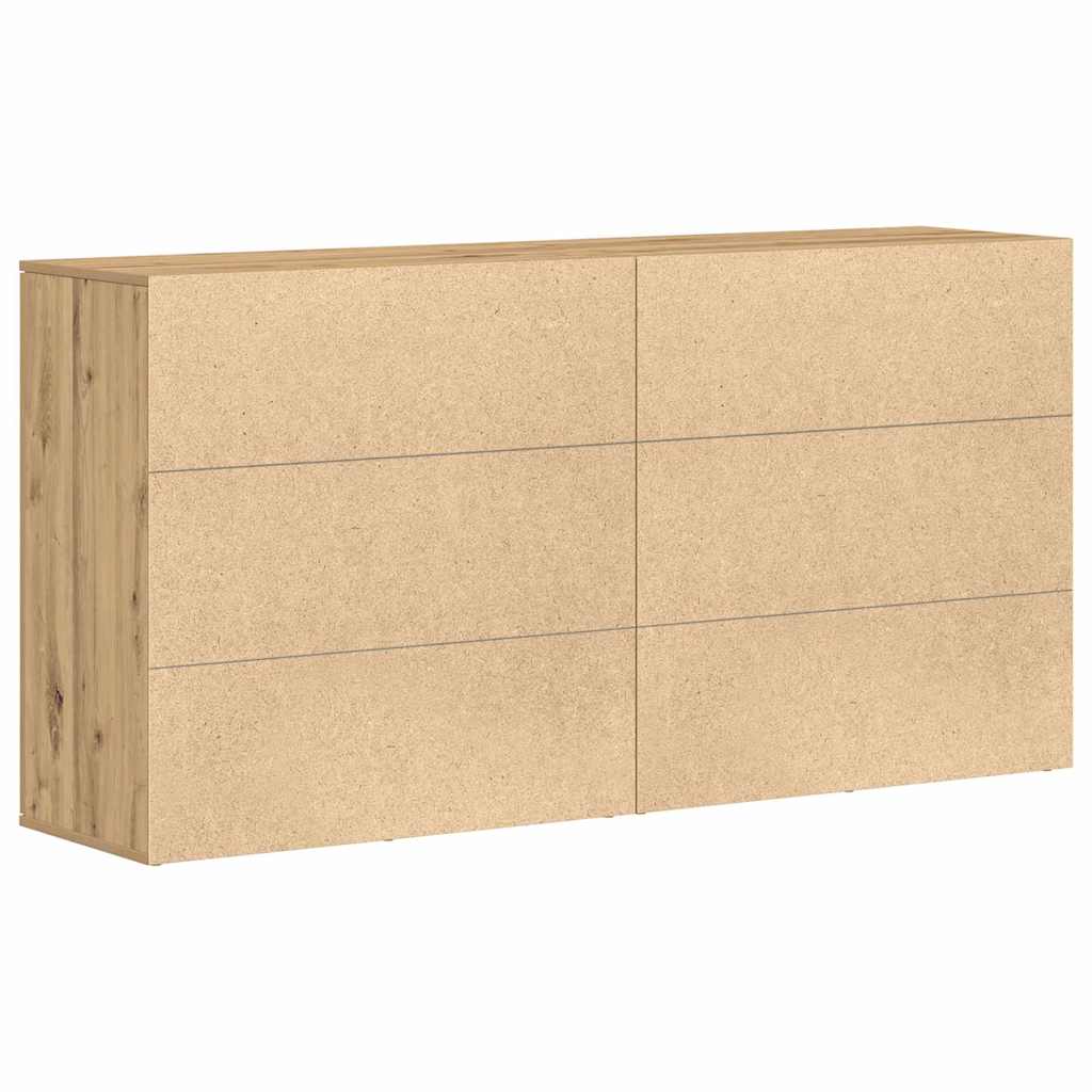 Buffets 2 pcs chêne artisanal 79 x 38 x 80 cm Bois d'ingénierie - XIOS