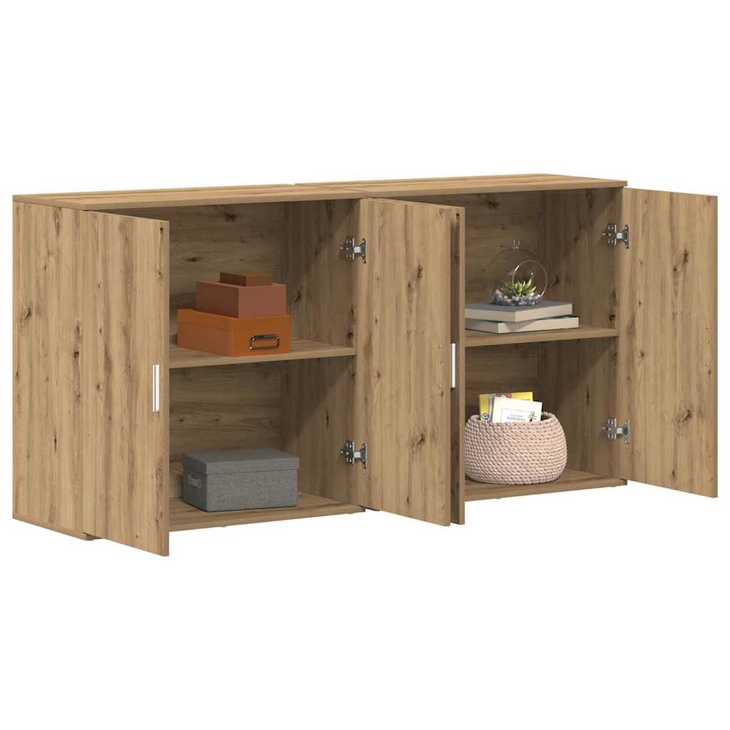 Buffets 2 pcs chêne artisanal 79 x 38 x 80 cm Bois d'ingénierie - XIOS