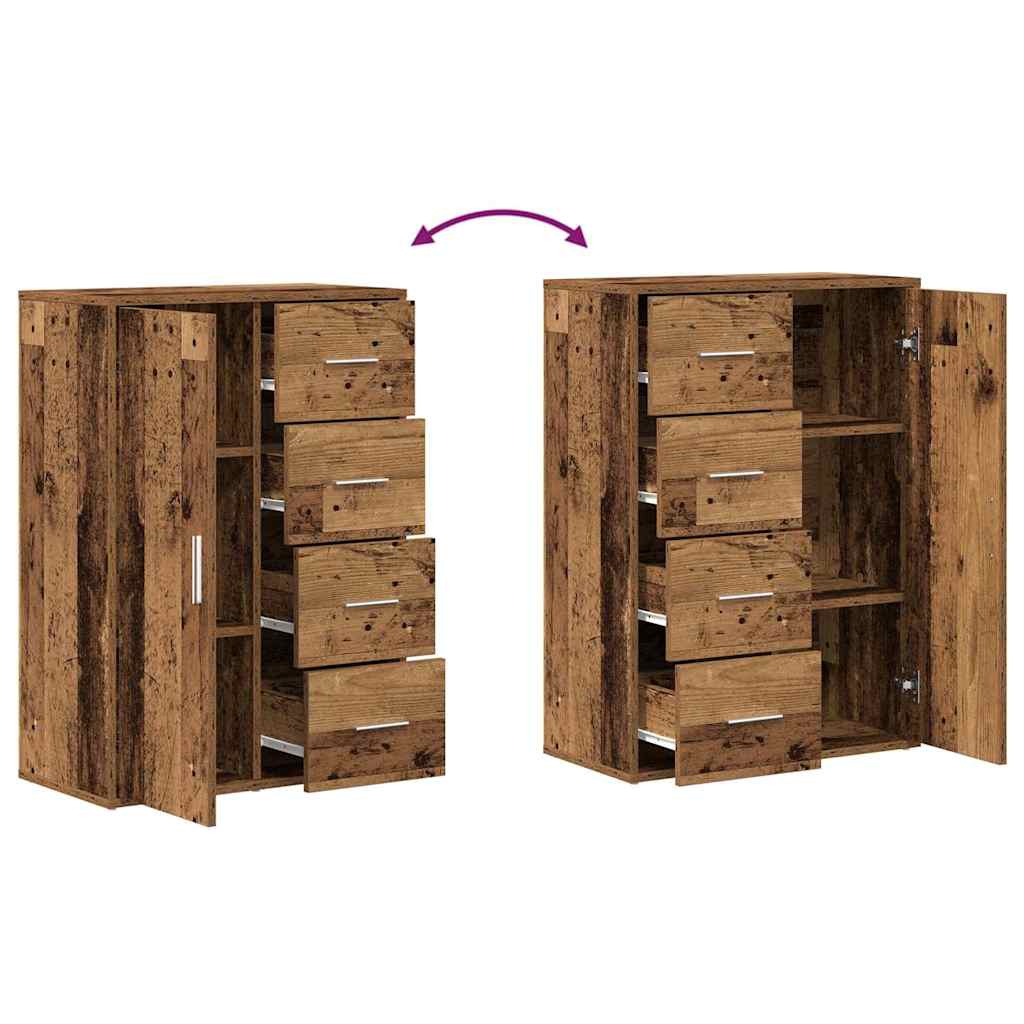 Buffets 2 pcs Bois ancien 60 x 31 x 84 cm Bois d'ingénierie - XIOS