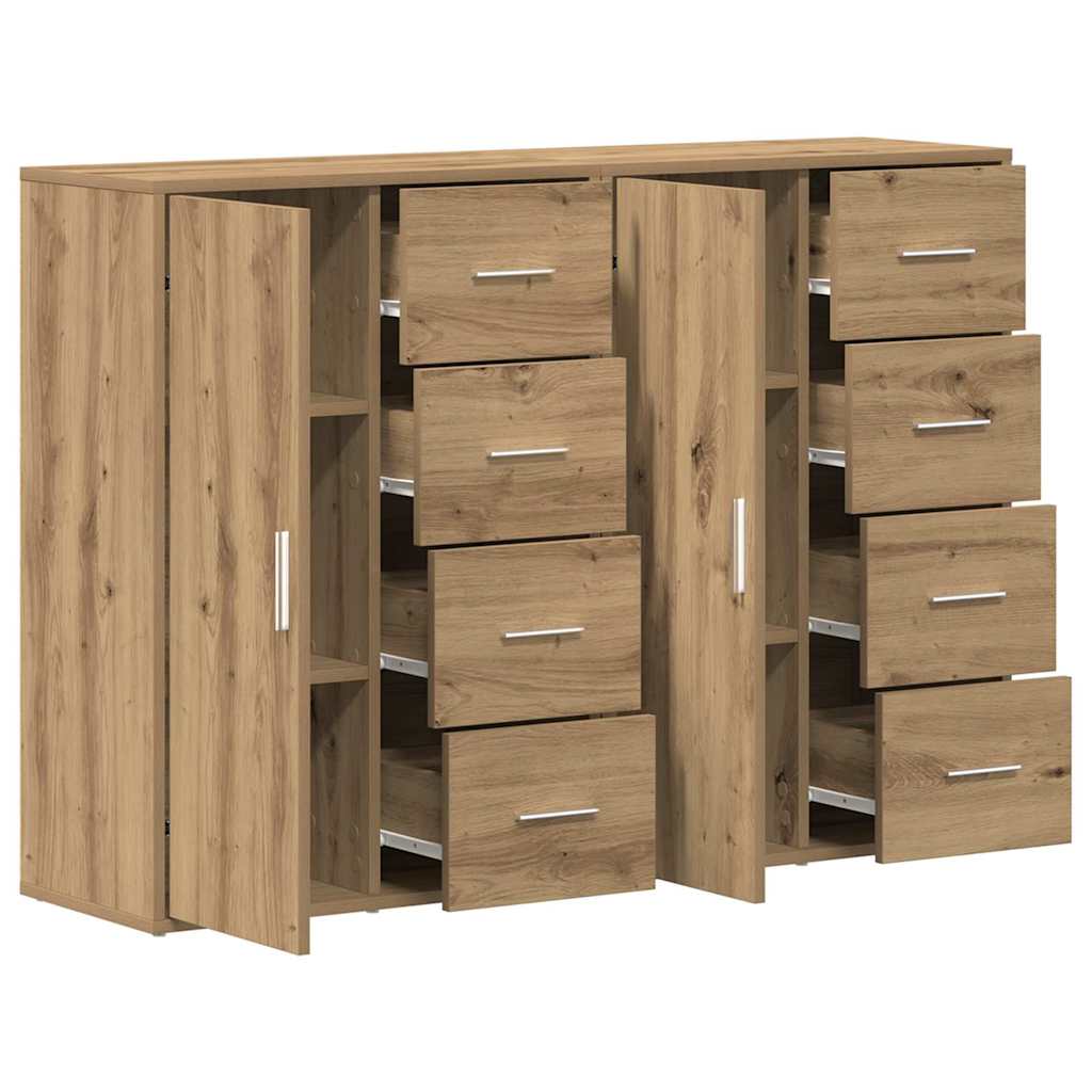 Buffets 2 pcs chêne artisanal 60 x 31 x 84 cm Bois d'ingénierie - XIOS