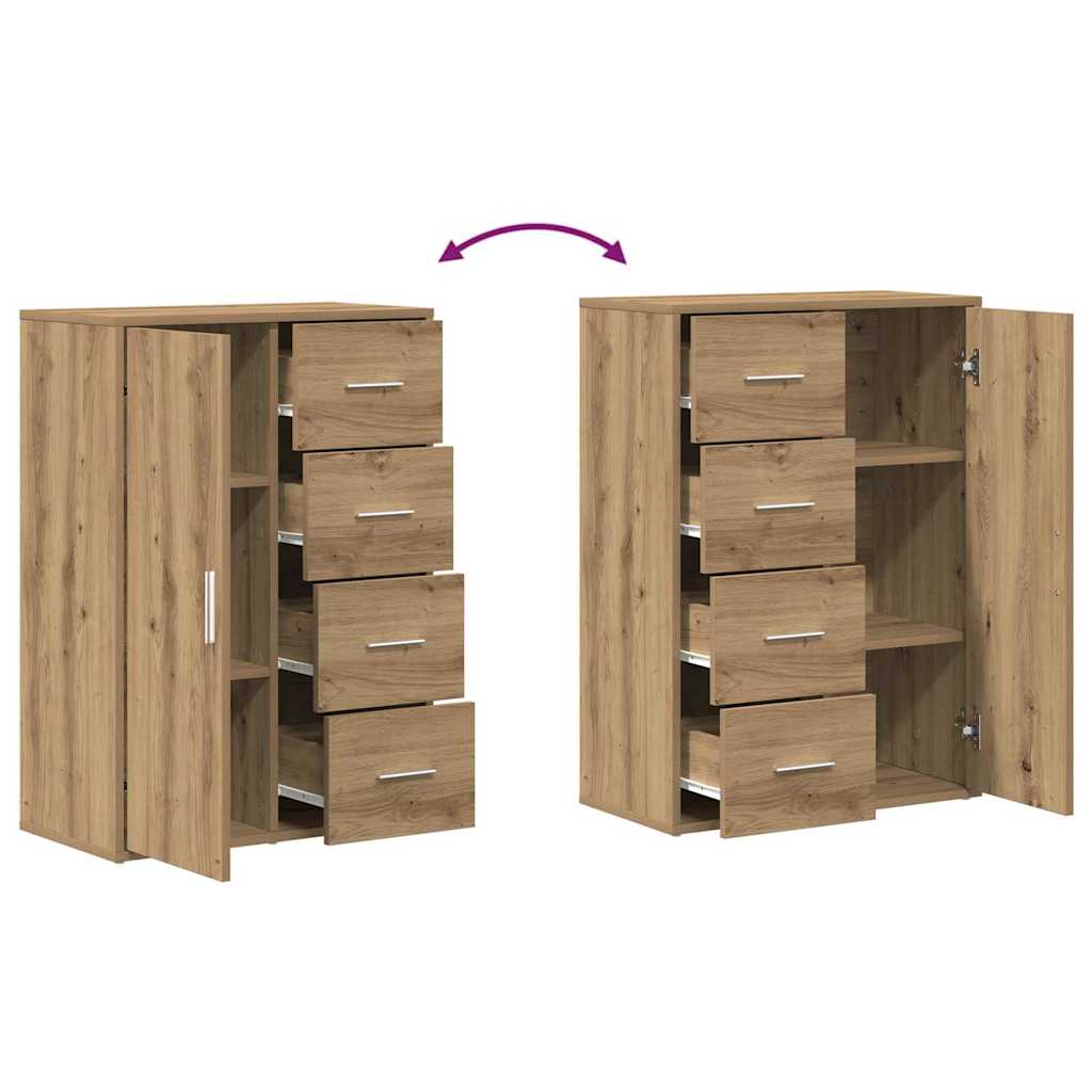 Buffets 2 pcs chêne artisanal 60 x 31 x 84 cm Bois d'ingénierie - XIOS