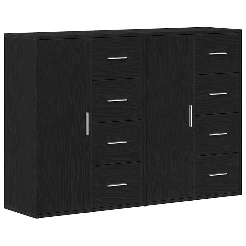 Buffet 2 pc Chêne noir 60 x 31 x 84 cm Bois d’ingénierie - XIOS