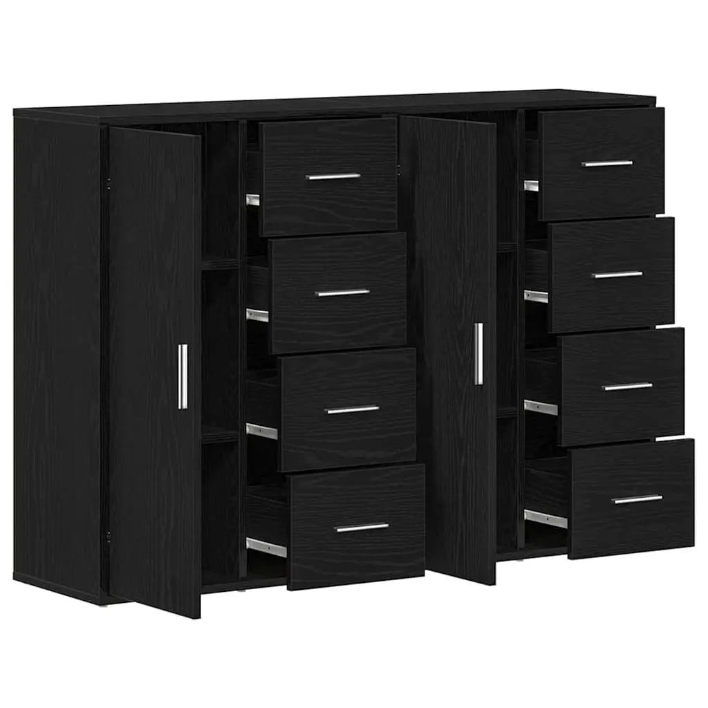 Buffet 2 pc Chêne noir 60 x 31 x 84 cm Bois d’ingénierie - XIOS