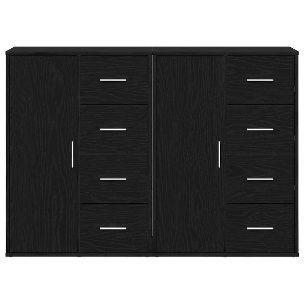Buffet 2 pc Chêne noir 60 x 31 x 84 cm Bois d'ingénierie