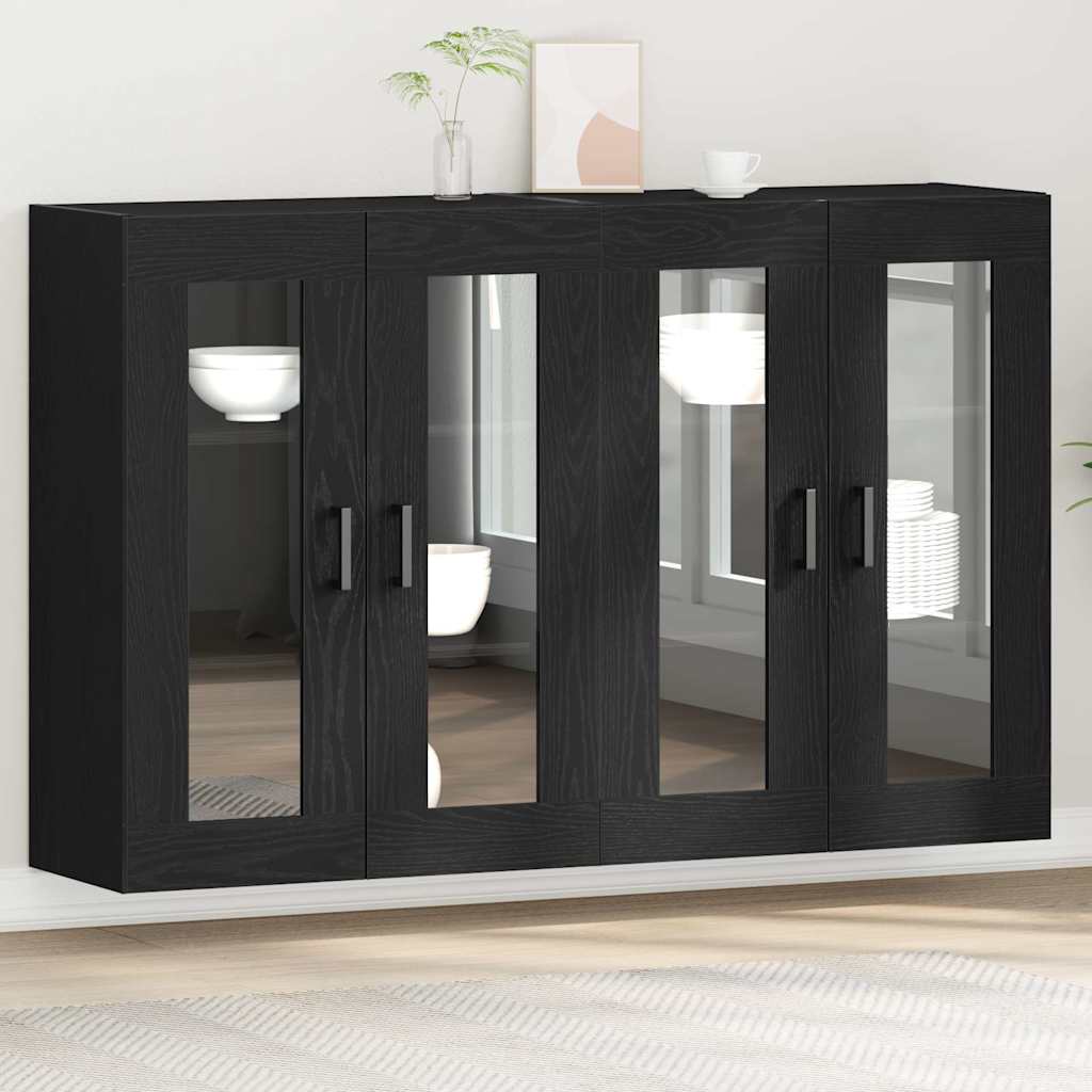 Cabinets muraux 2 pc Chêne noir 69,5 x 34 x 90 cm