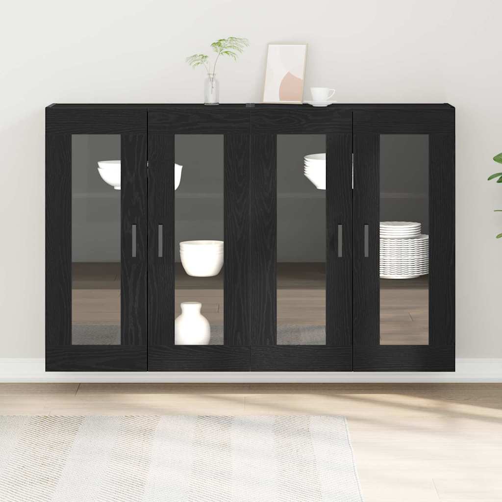 Cabinets muraux 2 pc Chêne noir 69,5 x 34 x 90 cm