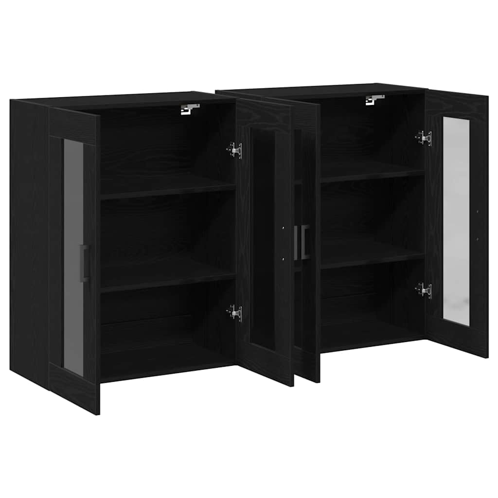Cabinets muraux 2 pc Chêne noir 69,5 x 34 x 90 cm