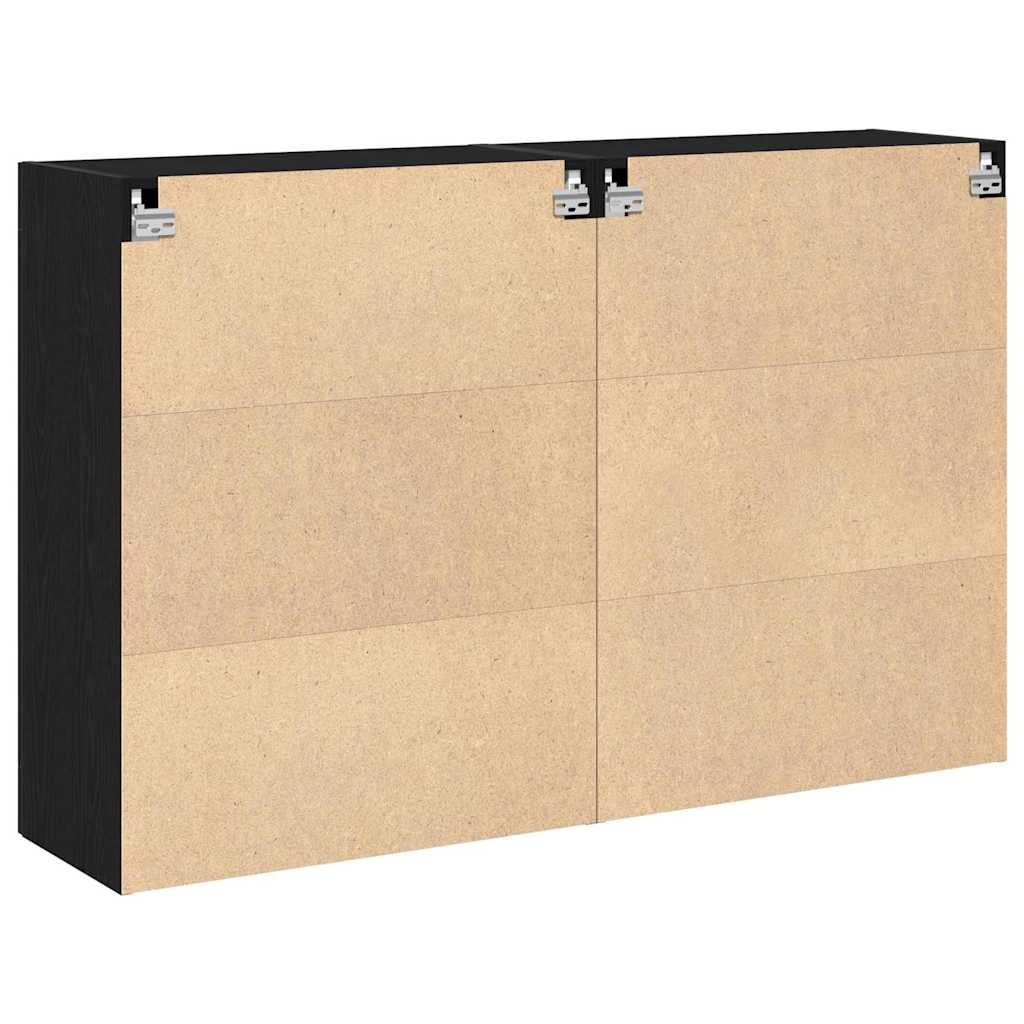 Cabinets muraux 2 pc Chêne noir 69,5 x 34 x 90 cm
