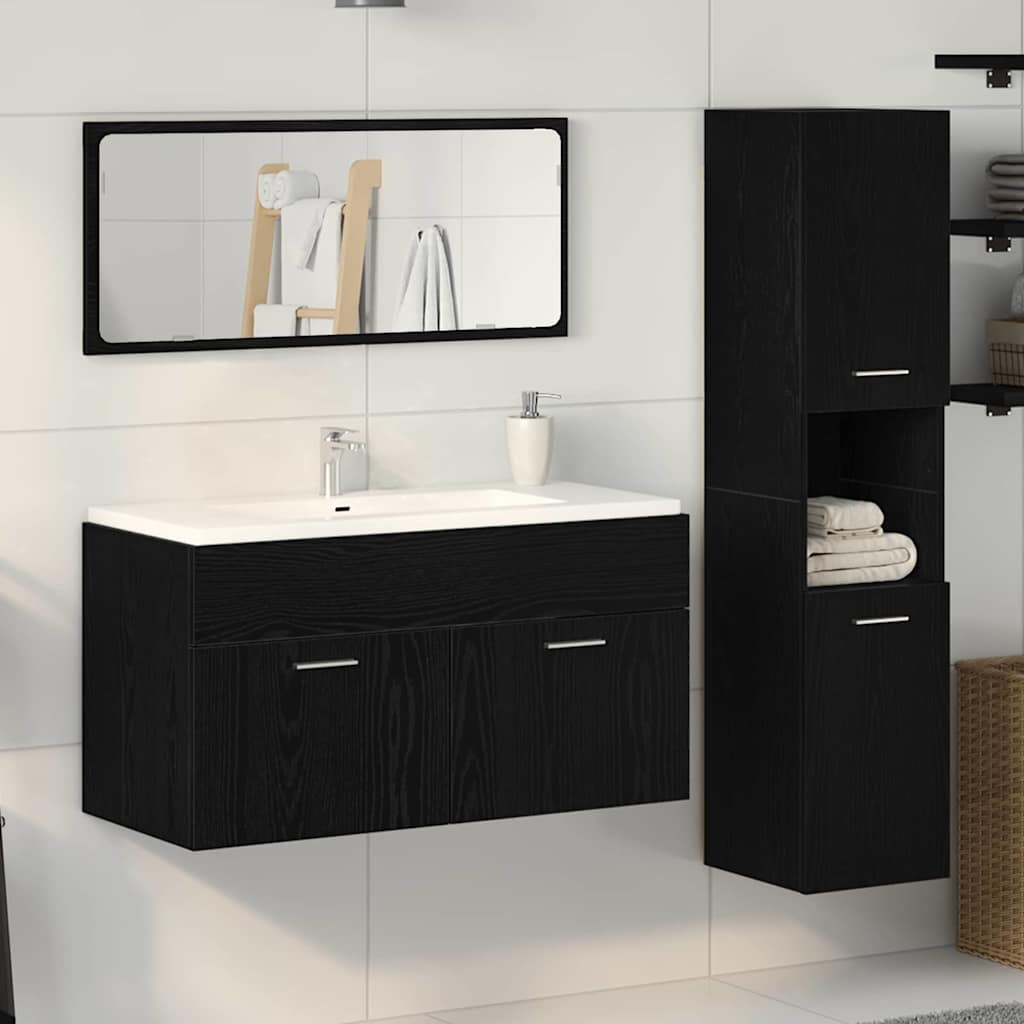 Ensemble de mobilier de salle de bain 3 pc Chêne noir