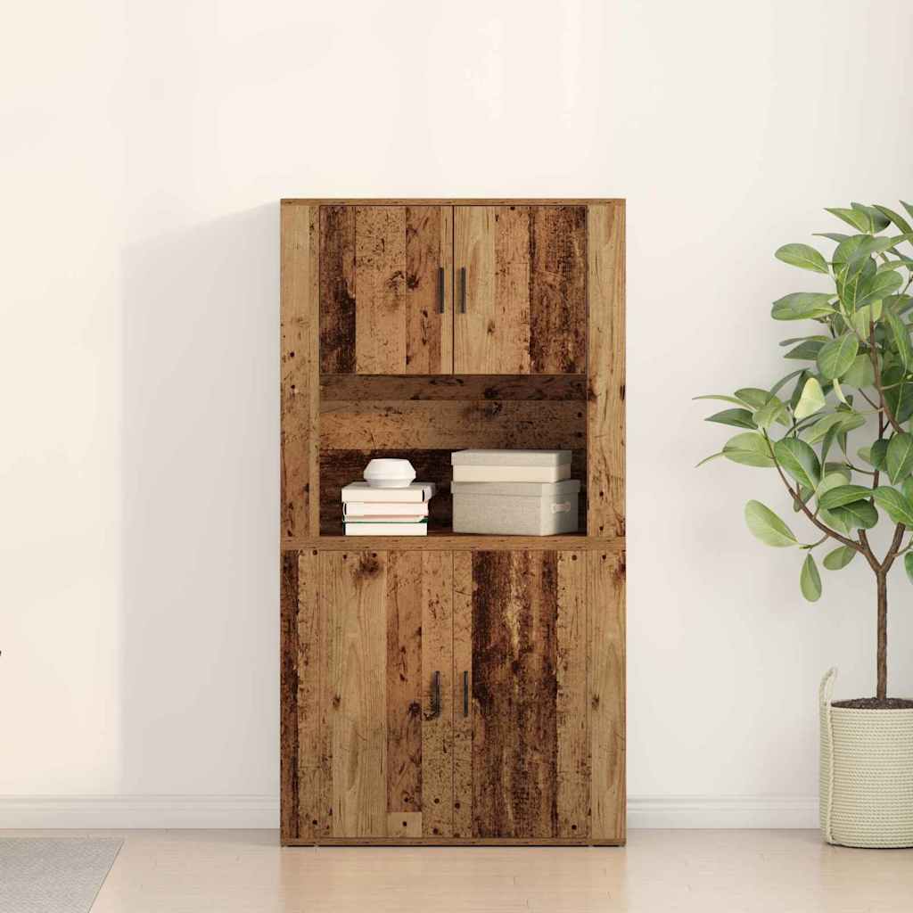 Haut meuble Bois ancien 80 x 33 x 150 cm Bois d'ingénierie - XIOS