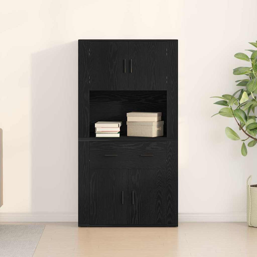 Haut de Buffet Chêne noir 80 x 33 x 150 cm Bois d'ingénierie - XIOS