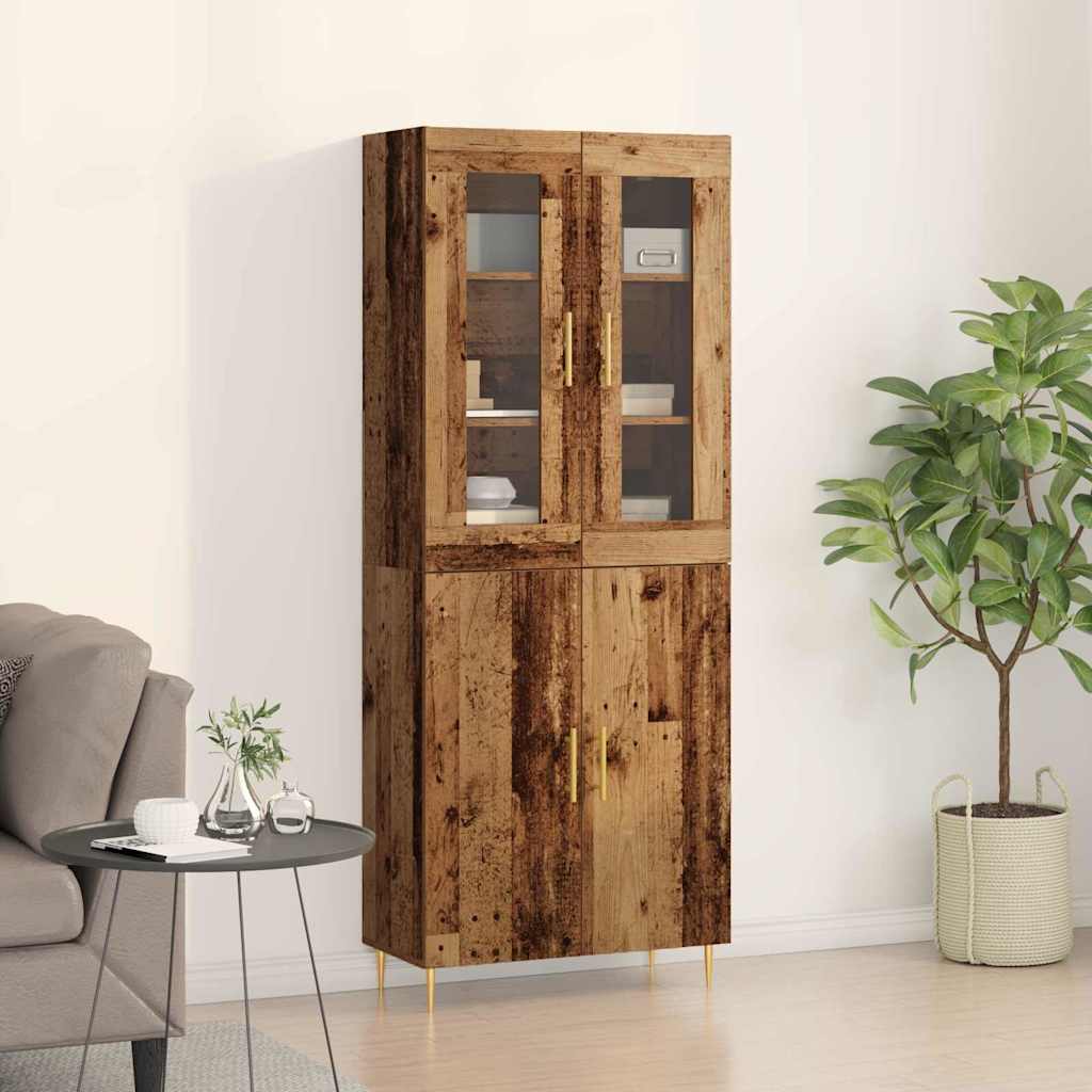 Haut Armoire 2 pc Bois ancien 69,5 x 34 x 180 cm - XIOS