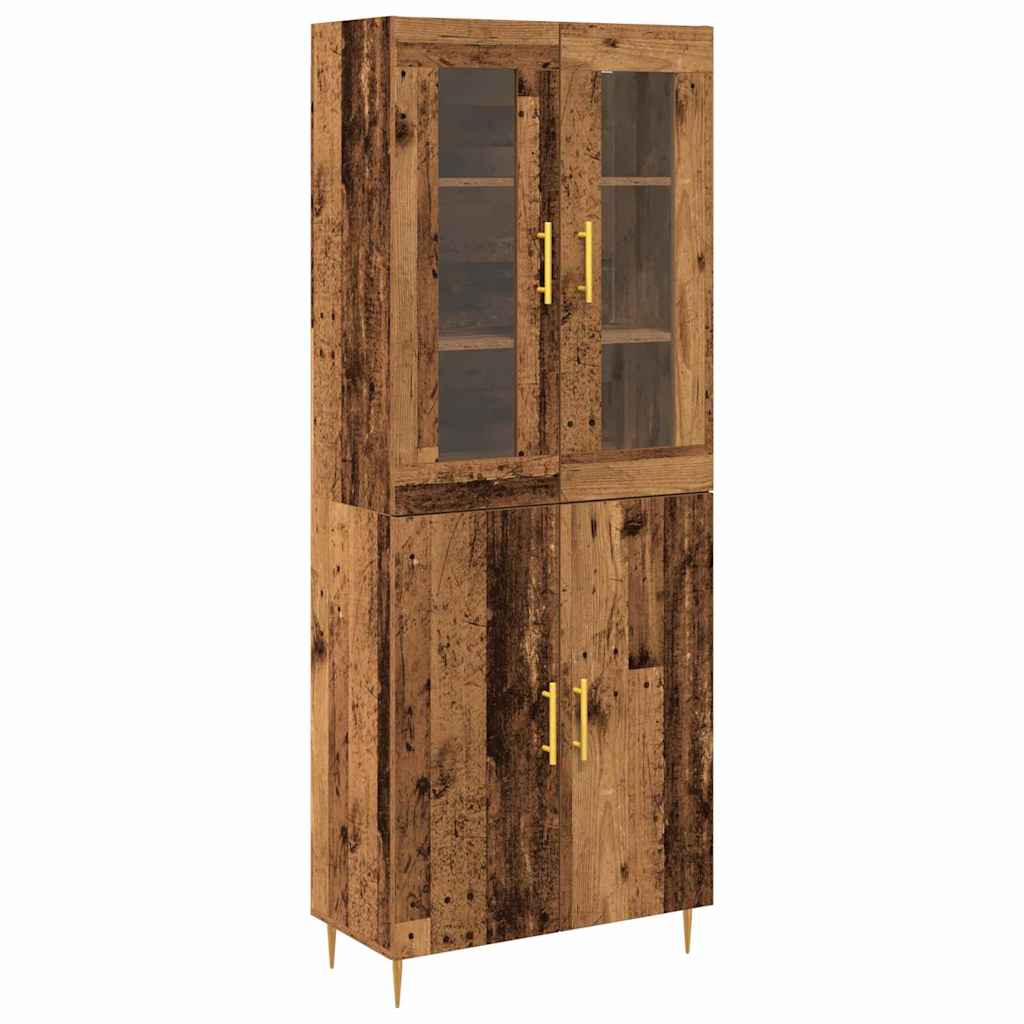 Haut Armoire Montage mural 2 pcs Bois ancien 69,5 x 34 x 180 cm - XIOS
