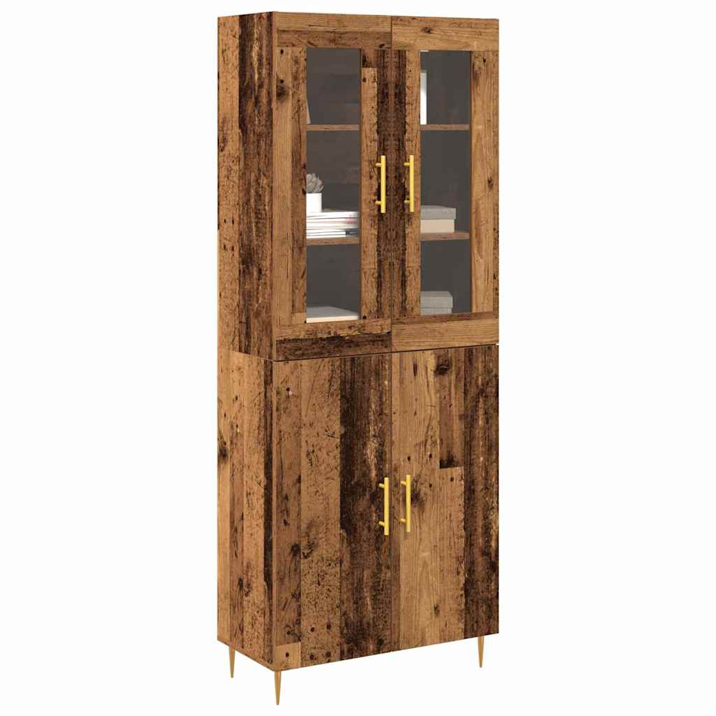 Haut Armoire Montage mural 2 pcs Bois ancien 69,5 x 34 x 180 cm - XIOS