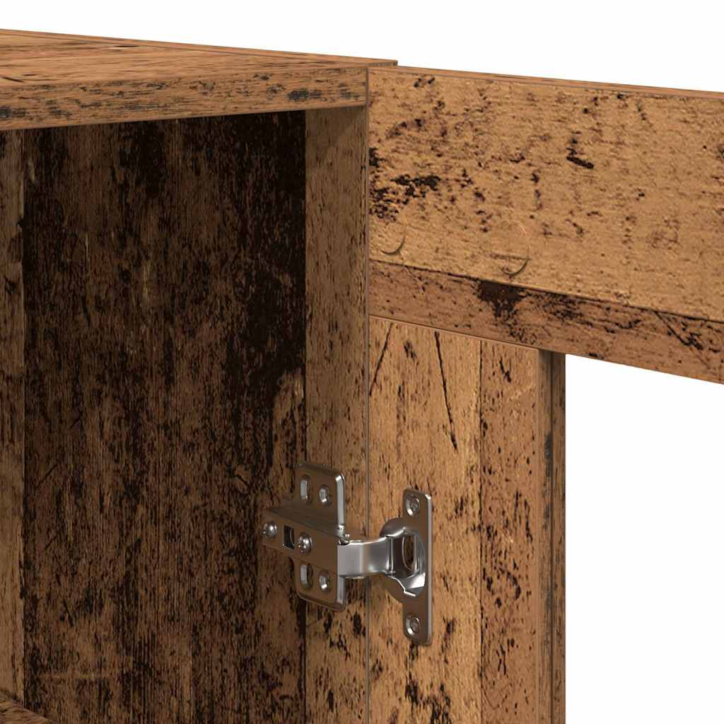 Haut Armoire Montage mural 2 pcs Bois ancien 69,5 x 34 x 180 cm - XIOS