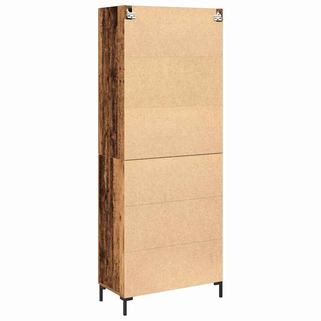 Haut Armoire Montage mural 2 pcs Bois ancien 69,5 x 34 x 180 cm - XIOS