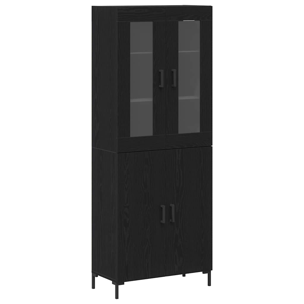 Haut Armoire Montage mural 2 pcs Chêne noir 69,5 x 34 x 180 cm - XIOS