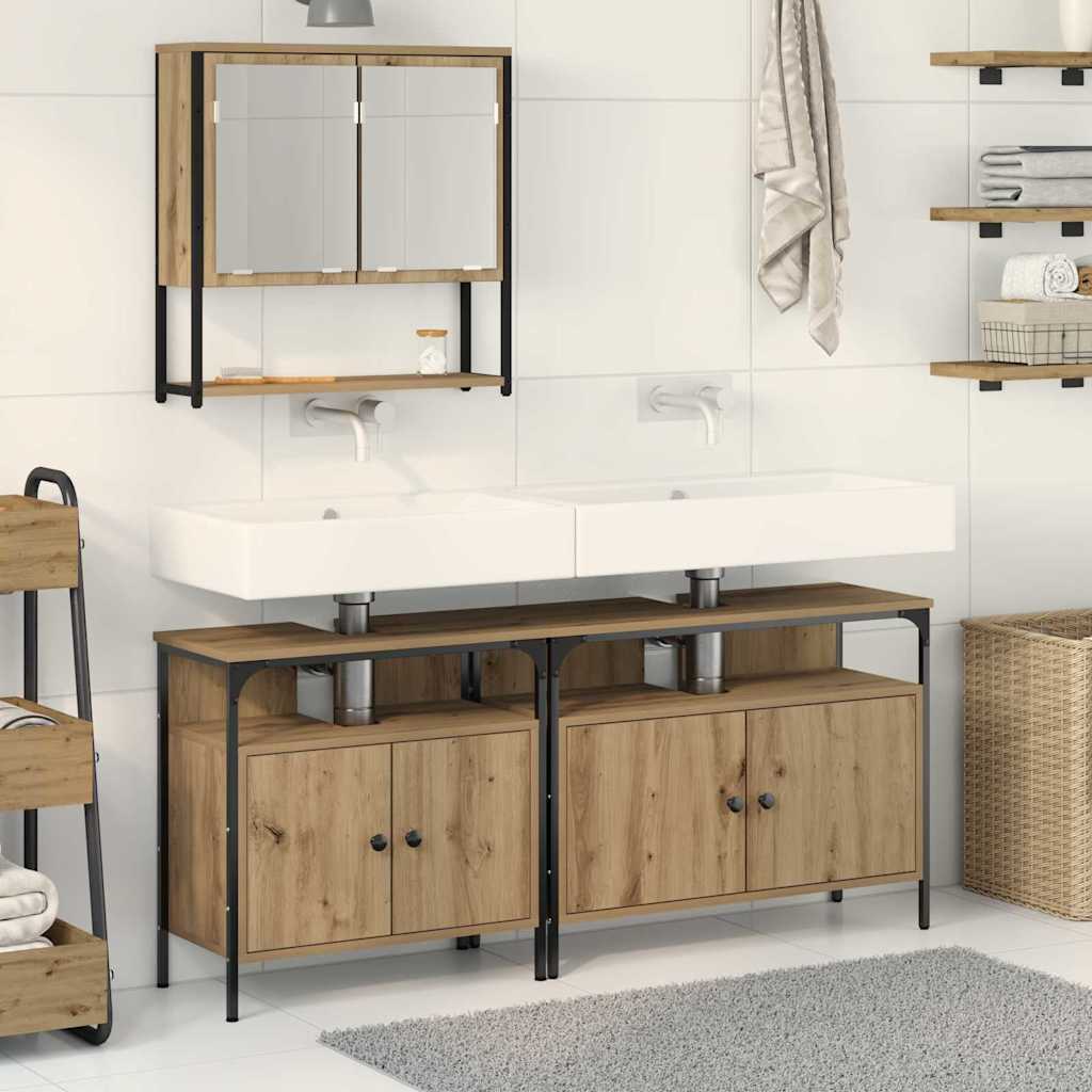 Ensemble de mobilier de salle de bain 3 pièces Marron
